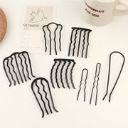 ヘアコーム Uピン レディース ヘアアクセサリー 単品 夜会巻き まとめ髪 簡単ヘアアレンジ 髪飾り 髪留め シンプル 上品 大人 おしゃれ かわいい ガールズ 女の子 ブラック 黒 ヘッドアクセサリー 浴衣 和装 普段使い 結婚式 入学式 卒業式 成人式 七五三 参観日