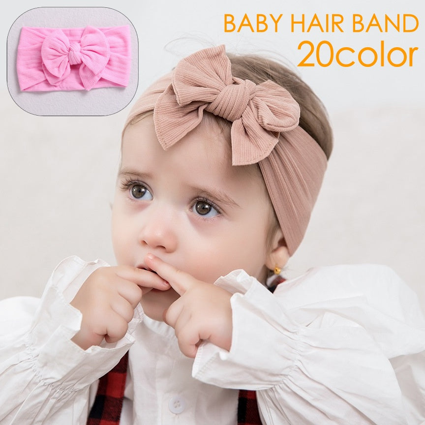ヘアバンド ヘアアクセサリー ベビー 赤ちゃん 子供用 キッズ ヘッドバンド ヘアターバン リボン 幅広 無地 シンプル 可愛い カラバリ豊富 記念撮影 出産祝い 新生児 ファッション小物