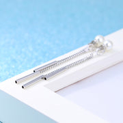 スタッドピアス レディース アクセサリー イミテーションパール チェーン 2連 ロング 揺れる かわいい プレゼント ギフト
