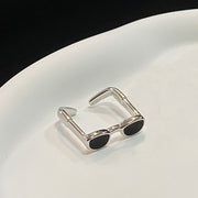 指輪 オープンリング レディース アクセサリー 眼鏡 メガネ めがね ユニーク 面白 個性的 おしゃれ かわいい ギフト プレゼント 贈り物 カジュアル デイリー スタイリッシュ 女性用 ファッション小物