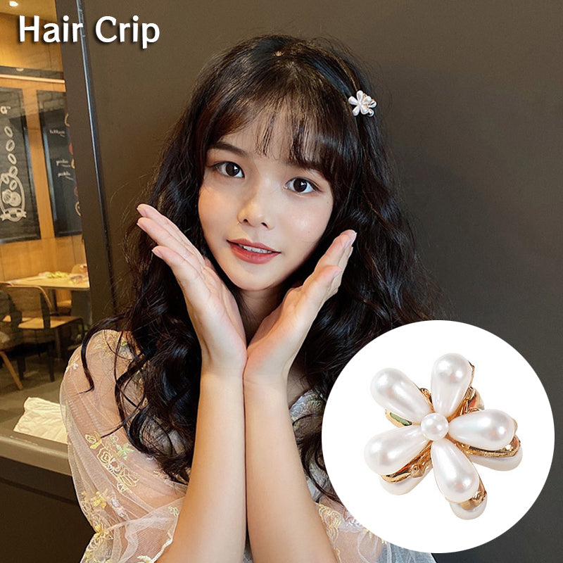 ヘアクリップ 単品 レディース 女性用 フラワー 小花 フェイクパール 小さめ コンパクト 前髪 重ね付け フェミニン ガーリー きれいめ おしゃれ かわいい シンプル 大人可愛い 髪飾り 髪留め ヘアアレンジ 女性用 婦人用 ファッション小物