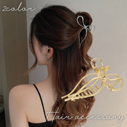 バンスクリップ ヘアクリップ レディース 女性 ヘアアクセサリー リボン風 金属製 髪飾り 髪留め 上品 大人かわいい エレガント シルバーカラー ゴールドカラー