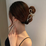 バンスクリップ ヘアクリップ レディース 女性 ヘアアクセサリー リボン風 金属製 髪飾り 髪留め 上品 大人かわいい エレガント シルバーカラー ゴールドカラー