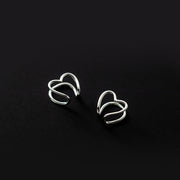 イヤーカフ イヤークリップ イヤリング 両耳用 レディース 女性 アクセサリー 小ぶり 小さめ ハート シルバーカラー シンプル おしゃれ 大人可愛い お出かけ 普段使い プレゼント ギフト ファッション小物