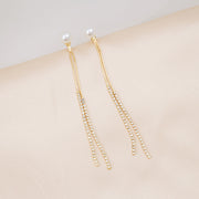 ロングピアス バックキャッチピアス スタッドピアス レディース 女性 アクセサリー ファッション雑貨 チェーン フェイクパール ラインストーン ゴールドカラー シルバーカラー かわいい キュート 華やか おしゃれ エレガント ガーリー フェミニン プレゼント ギフト