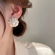 スタッドピアス レディース アクセサリー 女性 婦人 ラインストーン フラワー パール調 おしゃれ 上品 フォーマル お呼ばれ 結婚式