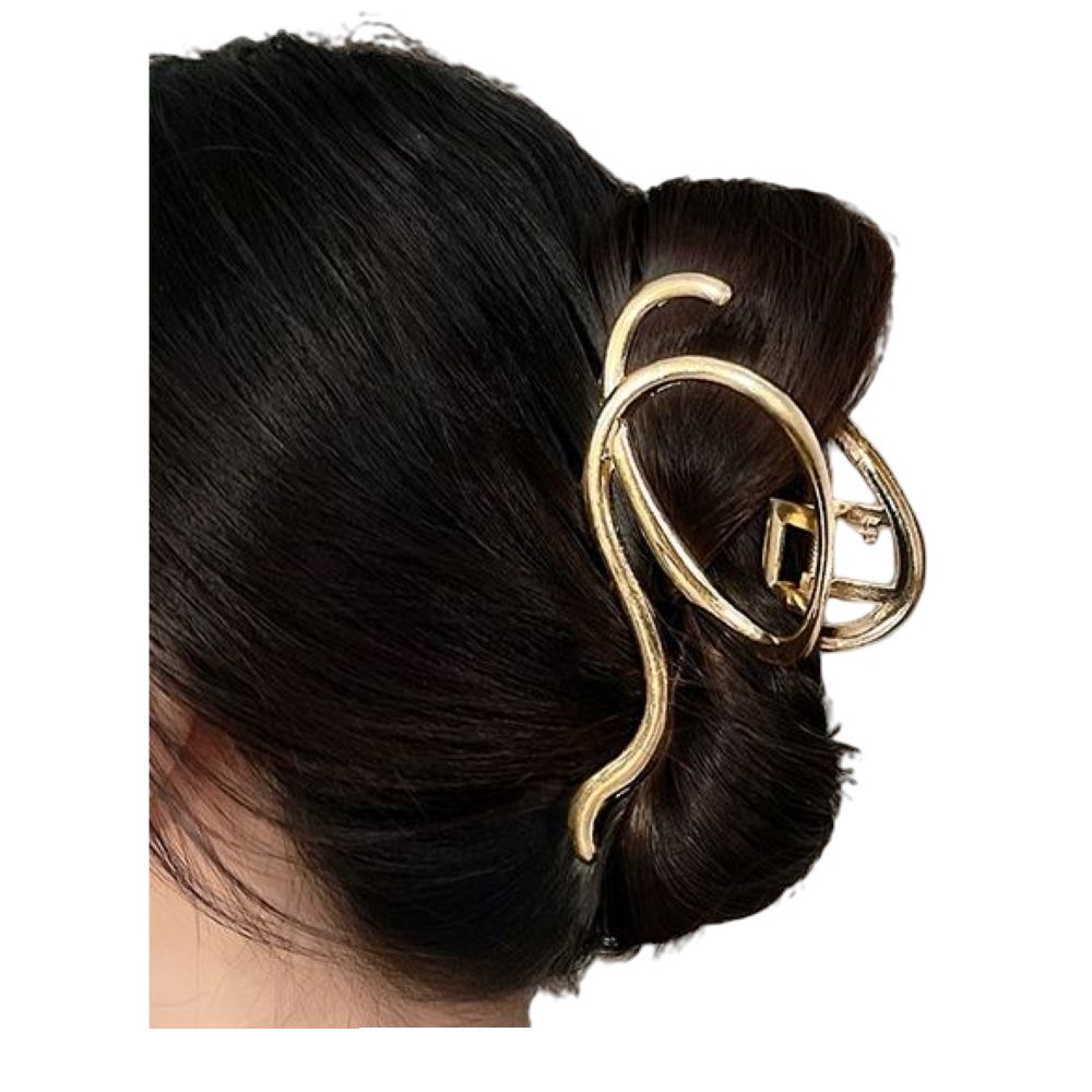 ヘアクリップ バンスクリップ レディース ヘアアクセサリー 髪留め まとめ髪 ライン ループ 大きめ おしゃれ ゴールドカラー シルバーカラー