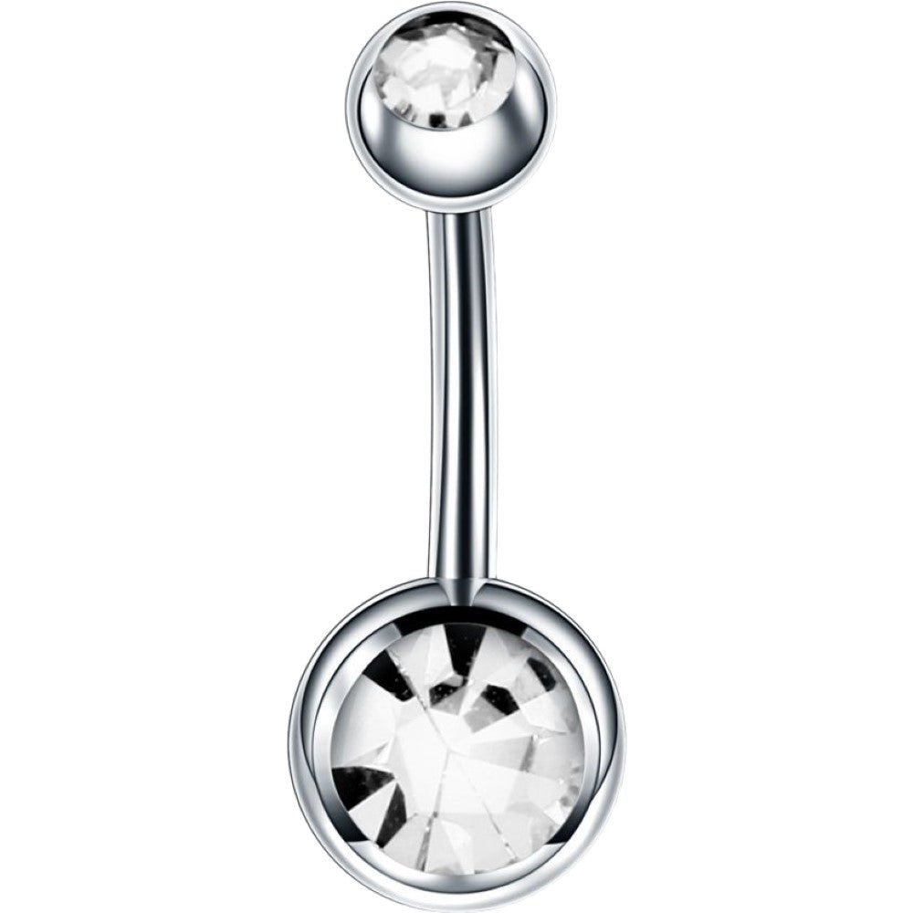 ボディピアス へそピアス 14G レディース 2個売り 2個セット アクセサリー ボディピアス シルバーカラー バナナバーベル へそピ ヘソピ 軟骨 耳たぶ ヘリックス カーブバーベル セカンドピアス ラインストーン 14ゲージ 1.6mm  イヤーロブ 舌 眉 トラガス 臍 口 リップ インナーコンク アウター シンプル おしゃれ キラキラ 女性 男性 プレゼント ギフト 贈り物 誕生日 記念日 ブルー パープル レッド 紫 青 赤 グリーン 緑 ホワイト 白 ブラック イエロー 黒