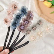 シニヨンメーカー お団子メーカー 髪留め レディース 女性 ヘアアクセサリー ファッション雑貨 お花 フラワー オフホワイト ピンク ブルー グレー シンプル カジュアル フェミニン ガーリー 可愛い キュート おしゃれ