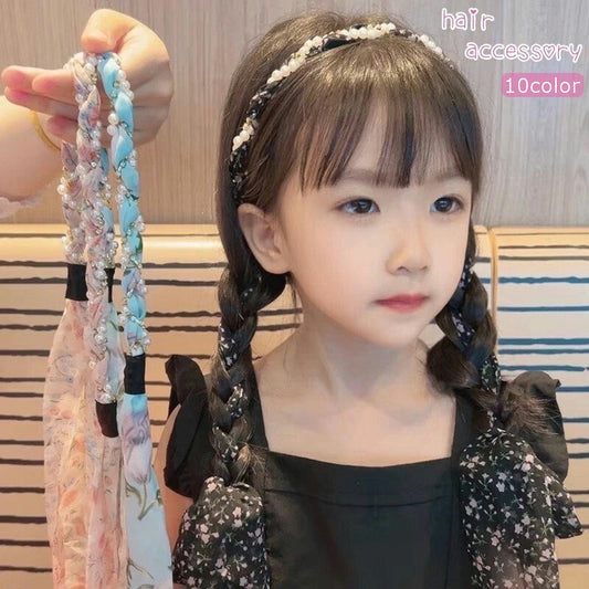 ヘアアクセサリー ヘアバンド キッズ レディース 花柄 フェイクパール 商品画像