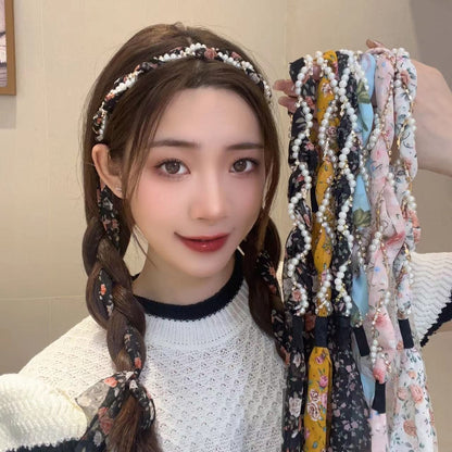 ヘアアクセサリー ヘアバンド キッズ レディース 花柄 フェイクパール 商品画像2