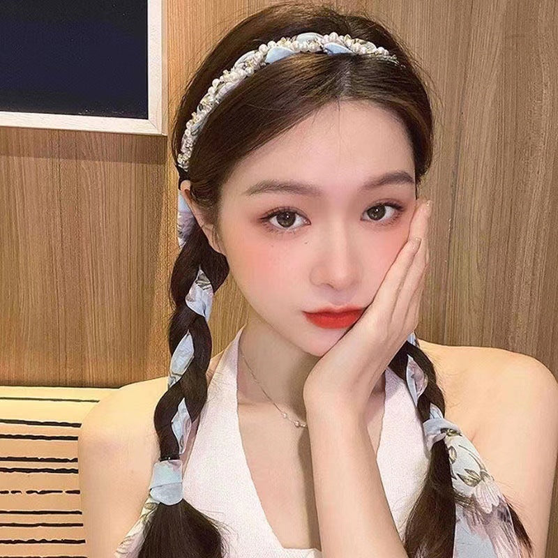 ヘアアクセサリー ヘアバンド キッズ レディース 花柄 フェイクパール 商品画像4