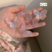 ヘアクリップ くちばしクリップ 5個セット ヘアアクセサリー 蝶々 バタフライ クリア 透明 レディース 女性 婦人 キッズ 子ども 子供 女の子 おしゃれ かわいい アクセント ワンポイント 発表会 まとめ髪 ヘアアレンジ