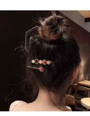 ヘアクリップクリップ ヘアピン 2本セット 髪飾り 髪留め くちばしクリップ レディース 女性 婦人用 エレガント かわいい おしゃれ ラインストーン キラキラ フェイクパール ヘアアレンジ まとめ髪