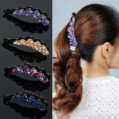 ヘアクリップ バナナクリップ レディース 女性 ヘアアクセサリー ラインストーン 商品画像2