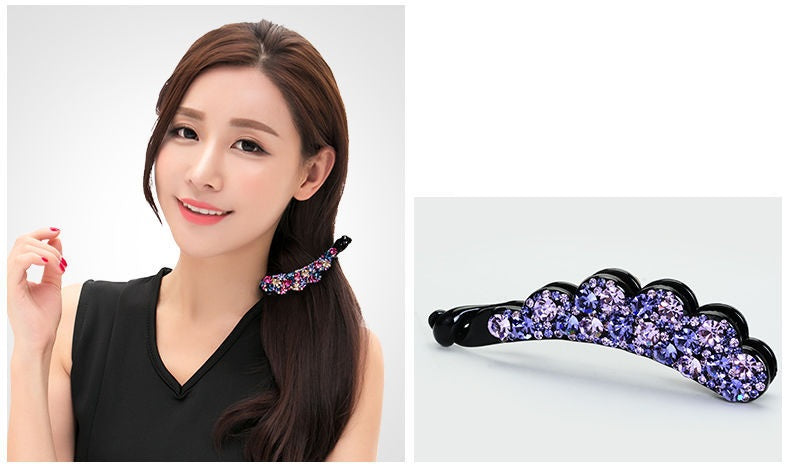 ヘアクリップ バナナクリップ レディース 女性 ヘアアクセサリー ラインストーン 商品画像4