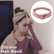 ヘアバンド 幅広 レディース 女性 ヘアアクセサリー リブ クロス ヘッドバンド ヘアターバン 髪飾り 髪留め ヘアアレンジ 無地 ソリッドカラー おしゃれ ファッション小物