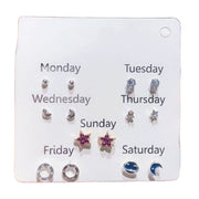 スタッドピアス キャッチピアス 6点セット 7点セット レディース アクセサリー 耳飾り ミニ 小さい ラインストーン 可愛い おしゃれ 女性用 婦人用 ファッション小物 プレゼント 誕生日 記念日 贈り物 ギフト