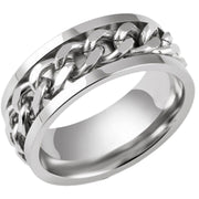 指輪 リング メンズ 男性 紳士 レディース 女性 婦人 男女兼用 ユニセックス アクセサリー 太め チェーン シルバーカラー ゴールドカラー ブラック ブルー カラフル おしゃれ かっこいい お揃い ペア ギフト プレゼント