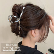 バンスクリップ レディース ヘアアクセサリー ニュアンス ウェーブ 大きめ シンプル かわいい きれいめ 上品 おしゃれ まとめ髪 ヘアアレンジ 女性 大人女子