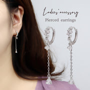 ピアス 両耳用 フープピアス アクセサリー レディース 女性 ラインストーン 揺れる シンプル かわいい おしゃれ ギフト プレゼント 贈り物