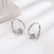 フープピアス レディース アクセサリー サークル リングタイプ 女性 ビジュー 1粒 シンプル キラキラ 高見え おしゃれ 大人可愛い 誕生日 プレゼント