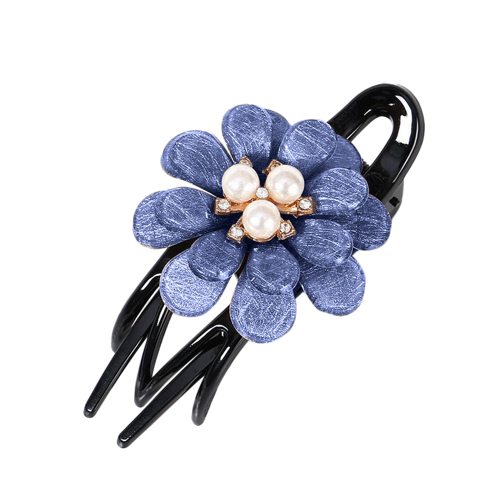 バンスクリップ サイドバンス ヘアクリップ ヘアアクセサリー レディース 女性 2ブルー バリエーション画像
