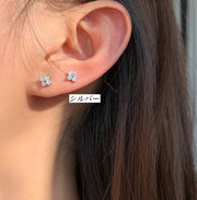 スタッドピアス フープピアス 2タイプ レディース 女性 アクセサリー ラインストーン フラワーモチーフ お花 可愛い きれいめ シンプル お洒落 おしゃれ 普段使い お出かけ ギフト プレゼント ファッション小物 婦人用