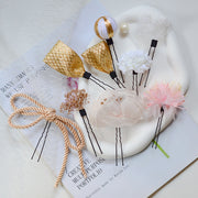 ヘアアクセサリー Uピン 簪 かんざし 10種セット 10個セット レディース 女性 ファッション雑貨 和風 リボン 造花 フラワー 毬型 フェミニン ガーリー 可愛い かわいい キュート 和装 着物 振袖 浴衣 盛装 フォーマル 成人式 卒業式 入学式 結婚式 おしゃれ