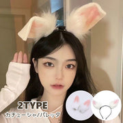 カチューシャ バレッタ コスプレ レディース 大人 ウサ耳 ミミ ウサミミ ウサギ ふわふわ かわいい ロリータ フェミニン おしゃれ アニマル 女の子 女子