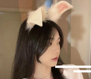カチューシャ バレッタ コスプレ レディース 大人 ウサ耳 ミミ ウサミミ ウサギ ふわふわ かわいい ロリータ フェミニン おしゃれ アニマル 女の子 女子
