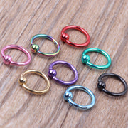 ボディピアス 2個セット キャプティブビーズリング ボールキャッチ ノーズリング ステンレス アクセサリー 耳たぶ 耳軟骨 眉 鼻 レディース メンズ ユニセックス 男女兼用 サークル 円形 おしゃれ プレゼント ギフト カラバリ豊富 男性 女性