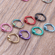 ボディピアス 2個セット キャプティブビーズリング ボールキャッチ ノーズリング ステンレス アクセサリー 耳たぶ 耳軟骨 眉 鼻 レディース メンズ ユニセックス 男女兼用 サークル 円形 おしゃれ プレゼント ギフト カラバリ豊富 男性 女性