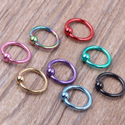 ボディピアス 2個セット キャプティブビーズリング ボールキャッチ ノーズリング ステンレス アクセサリー 耳たぶ 耳軟骨 眉 鼻 レディース メンズ ユニセックス 男女兼用 サークル 円形 おしゃれ プレゼント ギフト カラバリ豊富 男性 女性