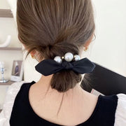 ヘアゴム 髪ゴム 2個セット レディース リボン フェイクパール まとめ髪 髪留め ヘアアクセサリー 髪飾り ヘアアレンジ パール調 女性 可愛い おしゃれ ポニーテール お団子