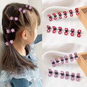 ミニヘアクリップ ミニバンスクリップ 12個セット キッズ 女の子 ヘアアクセサリー 小さめ ラインストーン 花 フラワー キラキラ かわいい おしゃれ