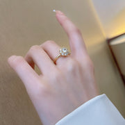 指輪 オープンリング レディース 女性用 ラインストーン 調整可能 開口 回転デザイン 上品 シンプル アクセサリー 普段使い ギフト