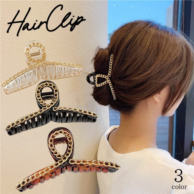 ヘアクリップ バンスクリップ ヘアアクセサリー レディース 女性用 チェーン風 おしゃれ かわいい きれいめ 髪飾り 髪留め まとめ髪 ヘアアレンジ お出かけ 普段使い オフィス 通勤 フェミニン エレガント 大人上品 簡単 婦人用