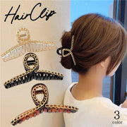ヘアクリップ バンスクリップ ヘアアクセサリー レディース 女性用 チェーン風 おしゃれ かわいい きれいめ 髪飾り 髪留め まとめ髪 ヘアアレンジ お出かけ 普段使い オフィス 通勤 フェミニン エレガント 大人上品 簡単 婦人用