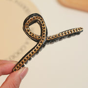 ヘアクリップ バンスクリップ ヘアアクセサリー レディース 女性用 チェーン風 おしゃれ かわいい きれいめ 髪飾り 髪留め まとめ髪 ヘアアレンジ お出かけ 普段使い オフィス 通勤 フェミニン エレガント 大人上品 簡単 婦人用