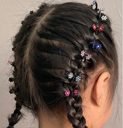 ヘアクリップ ミニバンスクリップ 12個セット キッズ 子ども 女の子 ジュニア ヘアアクセサリー 髪飾り 重ね付け フラワー 花 ラインストーン キラキラ 華やか かわいい 華奢 おしゃれ ヘアアレンジ まとめ髪 ファッション小物