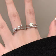 リング 指輪 レディース 女性 アクセサリー オープンリング 星 スター きらきら 華やか かわいい おしゃれ サイズ調整可能