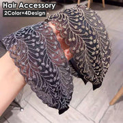 カチューシャ レディース ヘアアクセサリー 女性 婦人 ヘッドバンド ヘアアレンジ 太め 幅広 レース 刺繍風 フラワー 星 スター お洒落 可愛い カジュアル 上品 エレガント