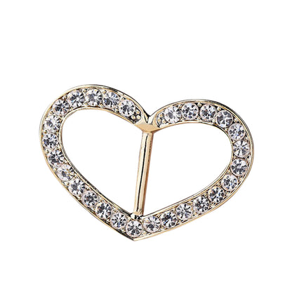 スカーフリング バックル型 スカーフクリップ レディース アクセサリー スカーフ留め ハート×ゴールド バリエーション画像