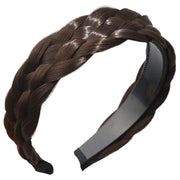 カチューシャ レディース 幅広 ヘアアクセサリー 髪飾り 三つ編み 五つ編み 編み込み ツイスト つけ毛 ウィッグ エクステ 自然 ヘアアレンジ フェイク ブラウン ブラック