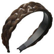 カチューシャ レディース 幅広 ヘアアクセサリー 髪飾り 三つ編み 五つ編み 編み込み ツイスト つけ毛 ウィッグ エクステ 自然 ヘアアレンジ フェイク ブラウン ブラック
