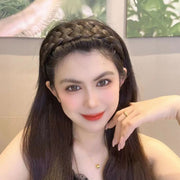 カチューシャ レディース 幅広 ヘアアクセサリー 髪飾り 三つ編み 五つ編み 編み込み ツイスト つけ毛 ウィッグ エクステ 自然 ヘアアレンジ フェイク ブラウン ブラック
