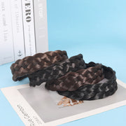 カチューシャ レディース 幅広 ヘアアクセサリー 髪飾り 三つ編み 五つ編み 編み込み ツイスト つけ毛 ウィッグ エクステ 自然 ヘアアレンジ フェイク ブラウン ブラック