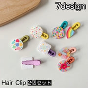ヘアクリップ 2個セット ヘアアクセサリー 子供用 キッズ ベビー 女の子 ウサギ フラワー カラフル ポップ 髪留め ヘアアレンジ ファッション小物