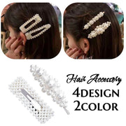 ヘアピン パッチンどめ フェイクパール 髪留め レディース 女性用 ヘアアクセサリー 上品 エレガント 大きめ 髪飾り ヘアアレンジ おしゃれ かわいい